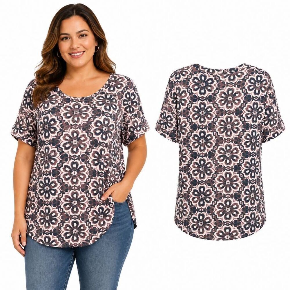 LuLaRoe Floral Tunic Top Multicolor Size L